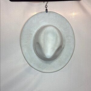 White Wide-Brimmed Hat Minimalist Design